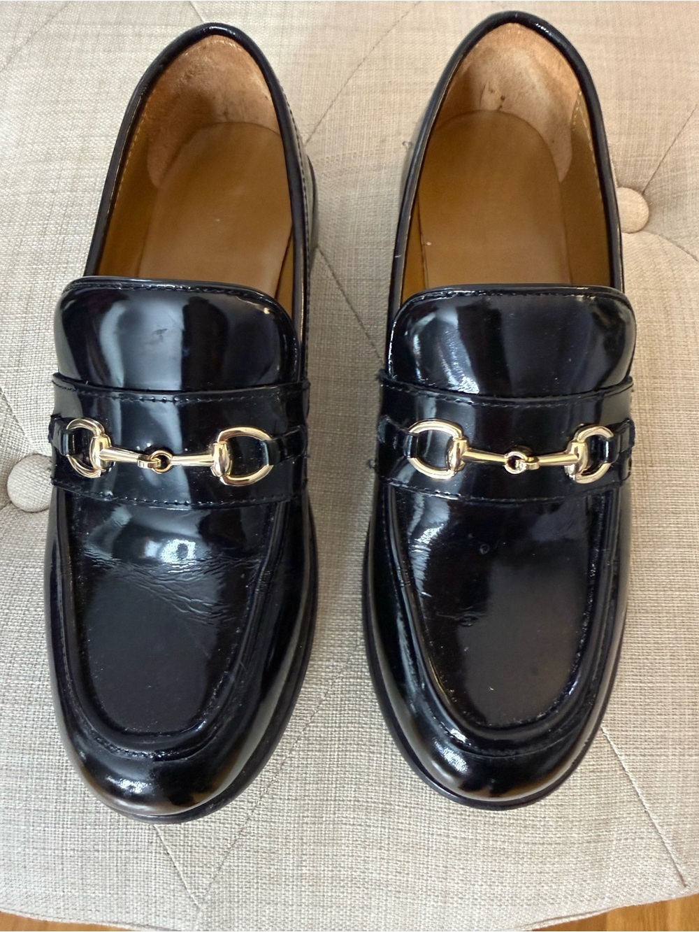 Thursday Boot Company Black Patent Leather Horsebit Loafers